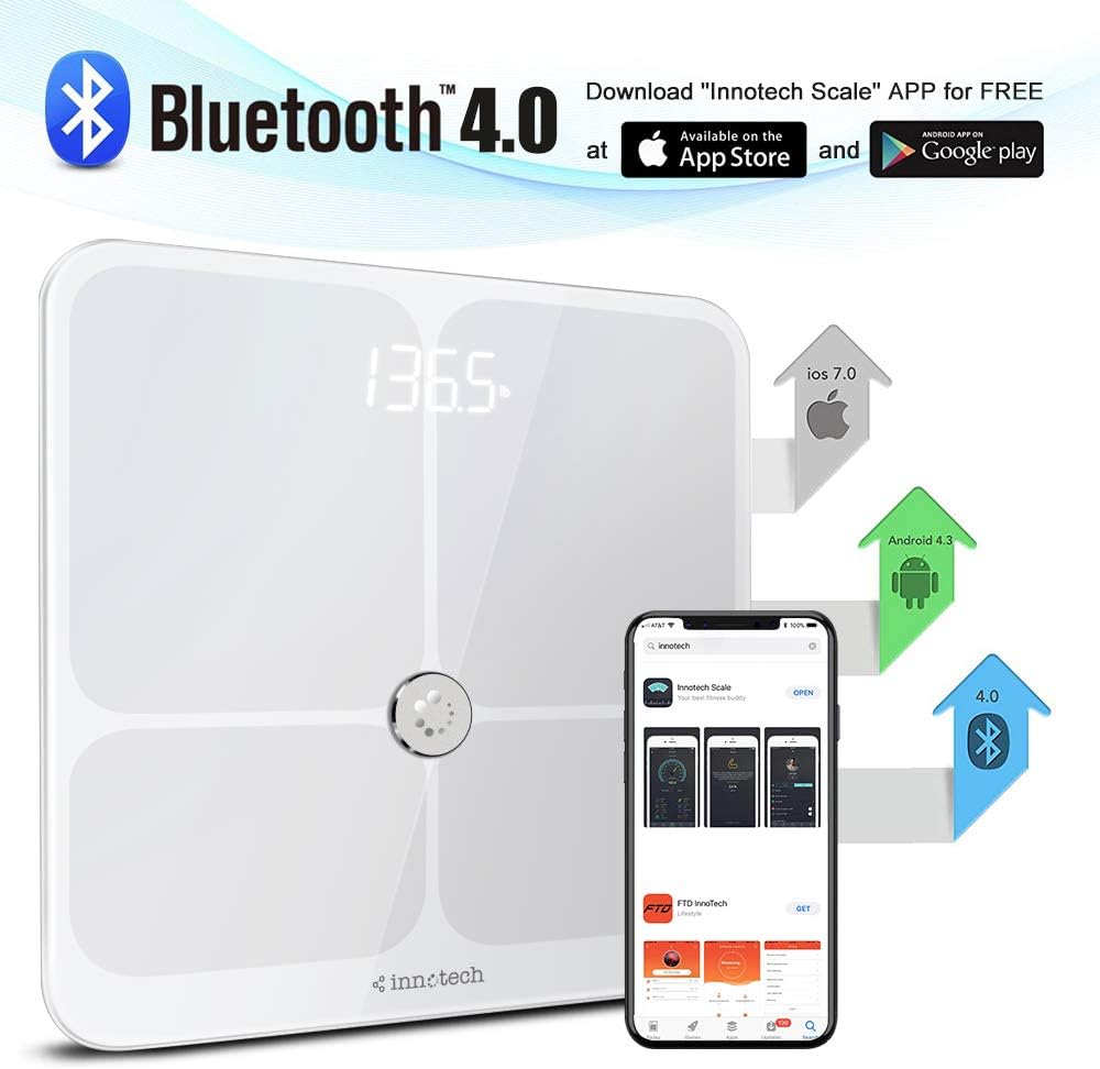 Smart Body Fat Scale Bluetooth Digital BMI Bathroom Weight Scales Pack of 2 F34783