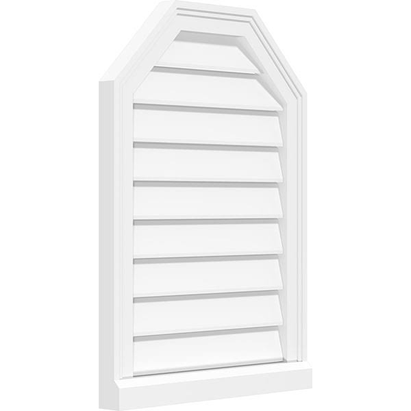 30x22W x 40x22H Octagonal Top Surface Mount PVC Gable Vent with Brickmoul M29684