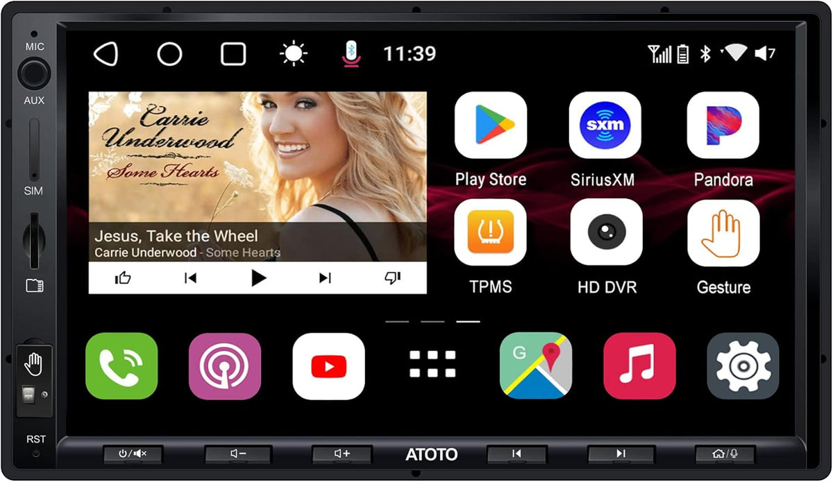 10 inch Double-DIN Android Car Stereo with Wireless CarPlay X6442