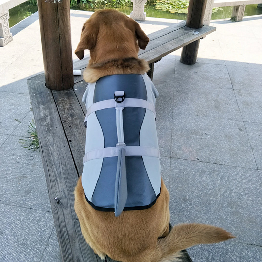 Dog Pet Shark Swimsuit Vest Safety Wear I4538