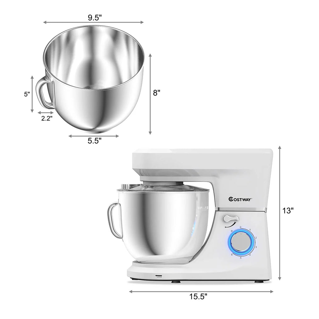 7.5 Qt 6 Speed 660W Tilt-Head Stand Mixer White M580351
