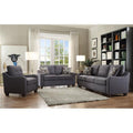 Gray Fabric & Solid Wood Sofa Set Y2149
