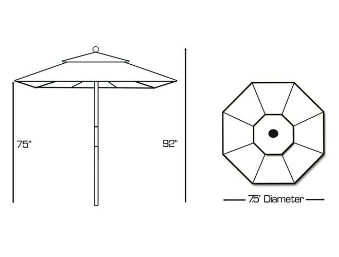 7.5 ft. Dark Wood Cafe Velum Sunbrella Umbrella M90217