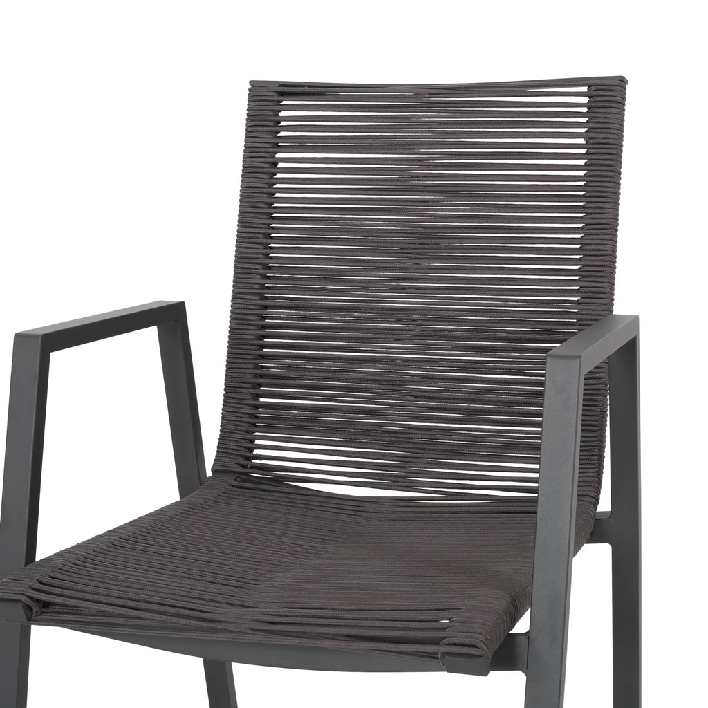 6 Seater Aluminum Dining Set with Tempered Glass Top T441