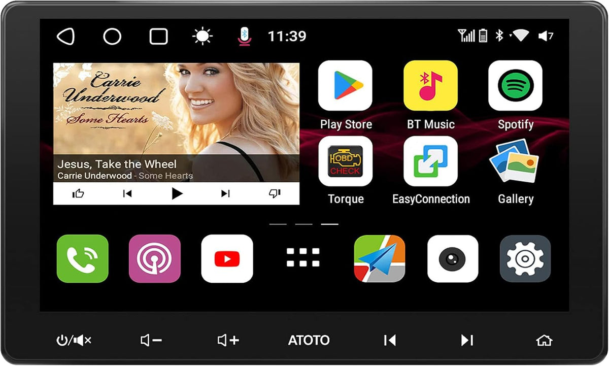 10 inch Double-DIN Android Car Stereo with Wireless CarPlay X6442
