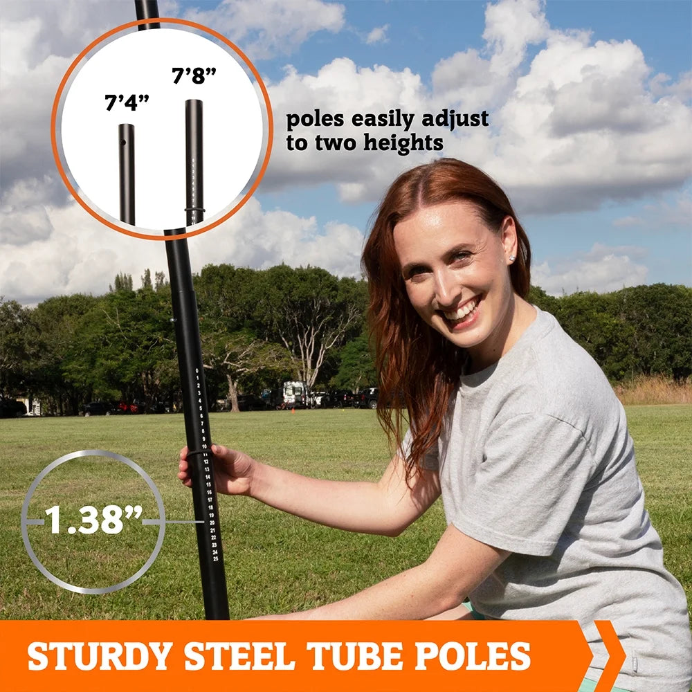 32-ft Outdoor Volleyball Net with Adjustable Steel Poles and Ball P93940