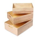 3 Pcs Paulownia Handle Wood Tray Set F9792