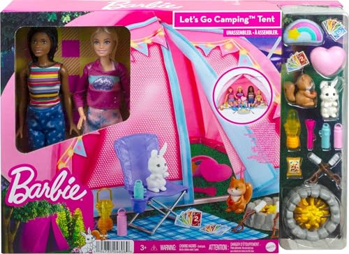 Camping Playset with Tent, 2 Dolls & 20 Pieces L72061