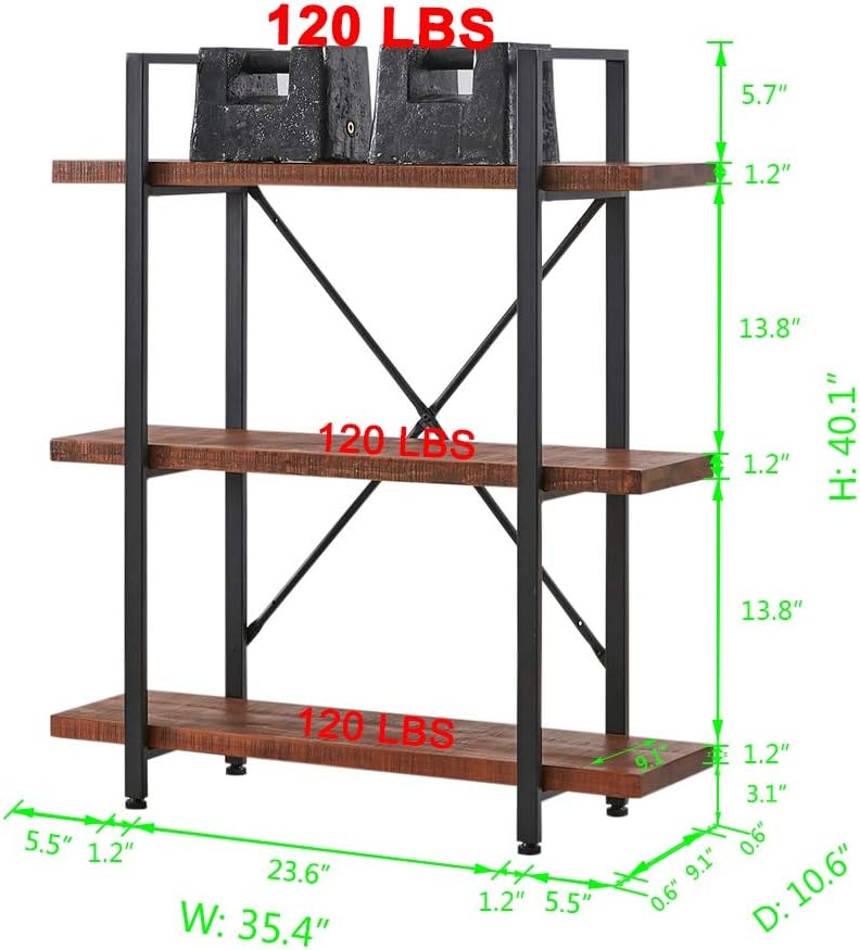 Solid Wood 3 Tier Bookshelf S748380