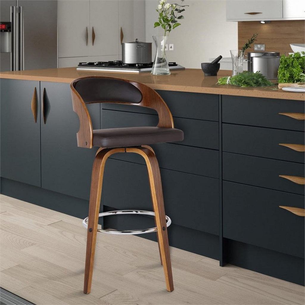 26" Faux Leather Counter Stool in Brown H585272