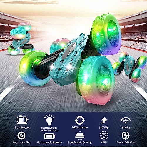 Yellow 360° Rotating 2.4Ghz Double-Sided Driving Stunt Car W830