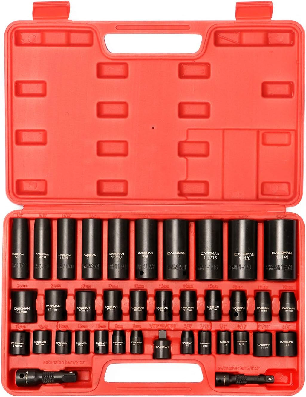 3/8 and 1/2" Drive 38-Piece Impact Socket Set B952252