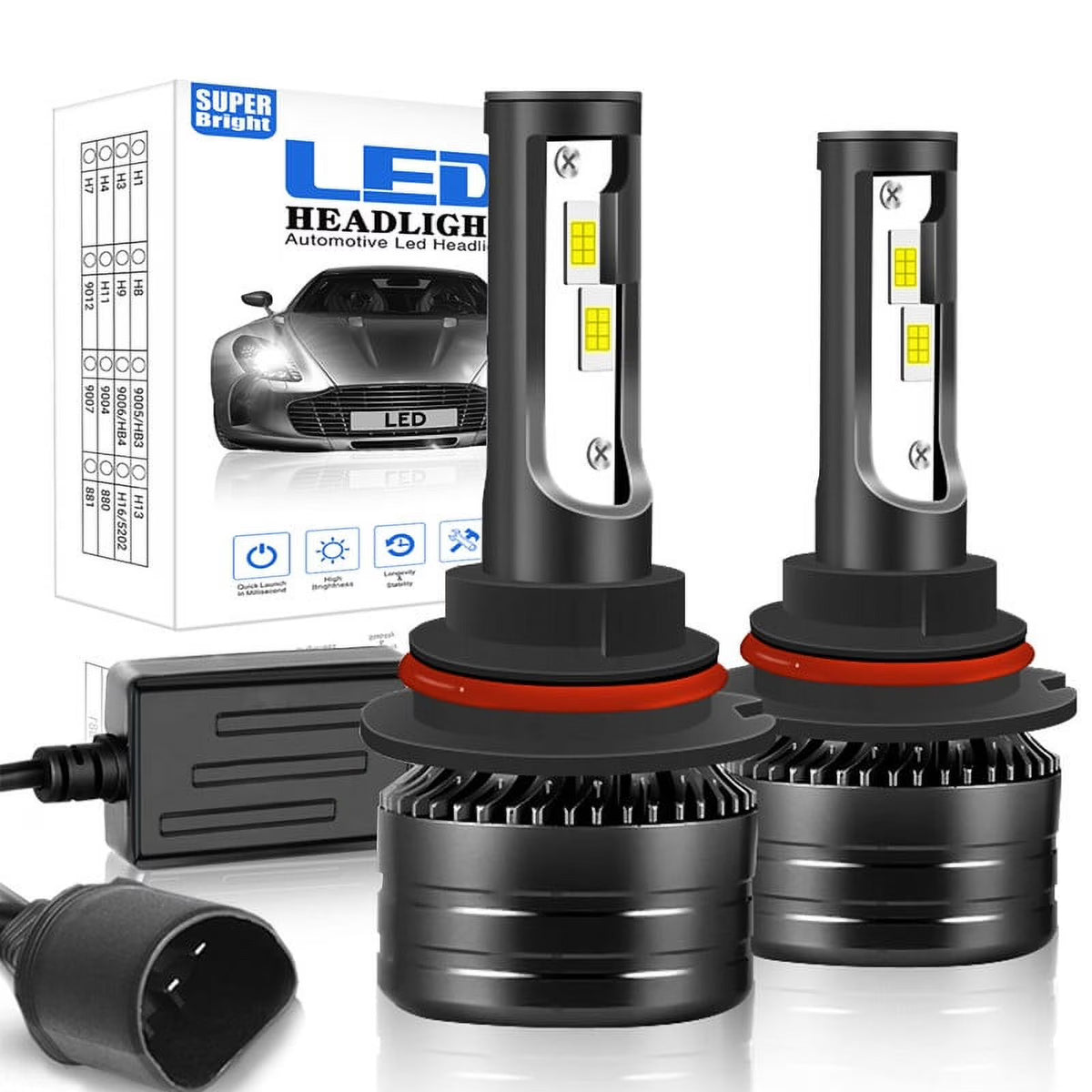 9007 HB5 LED Headlight Bulbs 2pcs S301