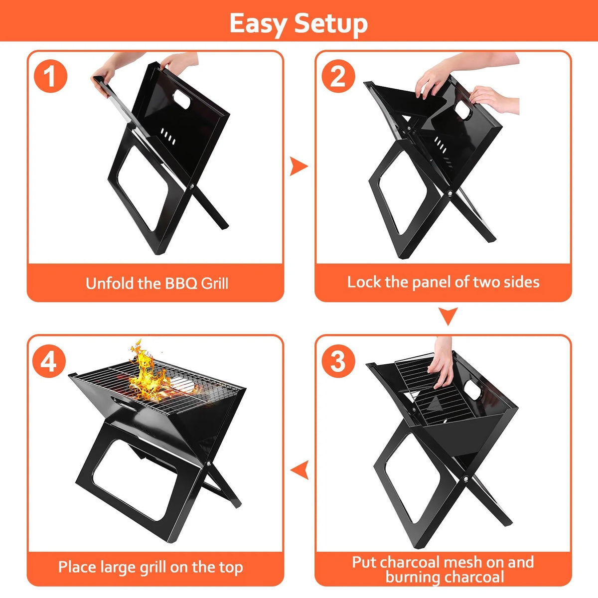 Charcoal BBQ Portable Foldable Grill G39907