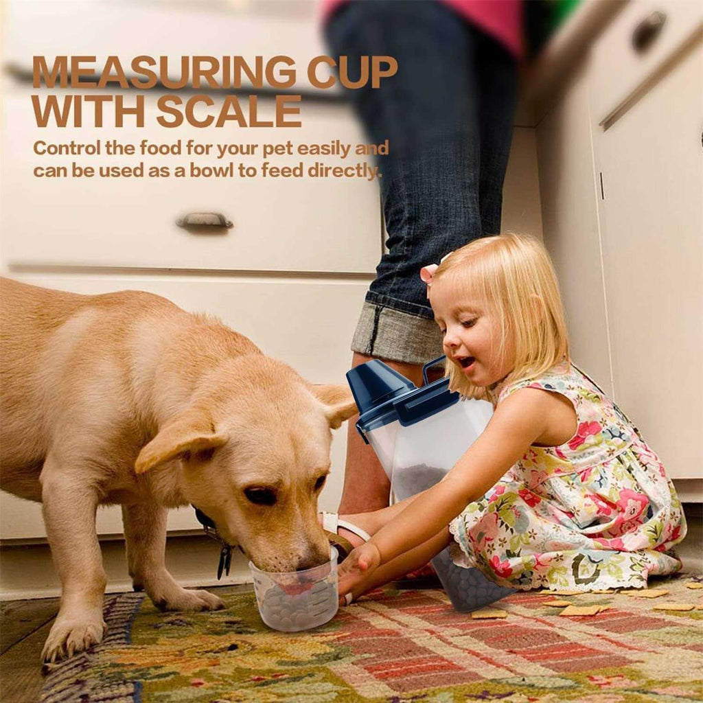 Airtight Pet Food Storage Container with Pour Spout and Measuring Cup J696