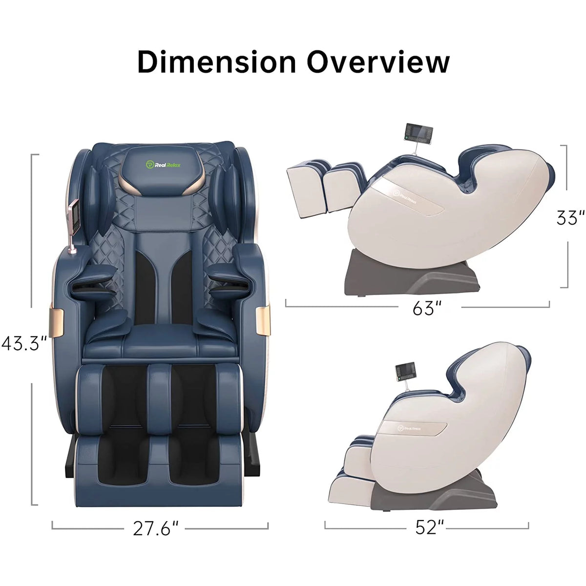 Blue Zero Gravity Shiatsu Massage Chair H15875