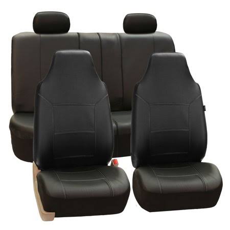 Black PU Leather Full Set Car Seat Covers X21406
