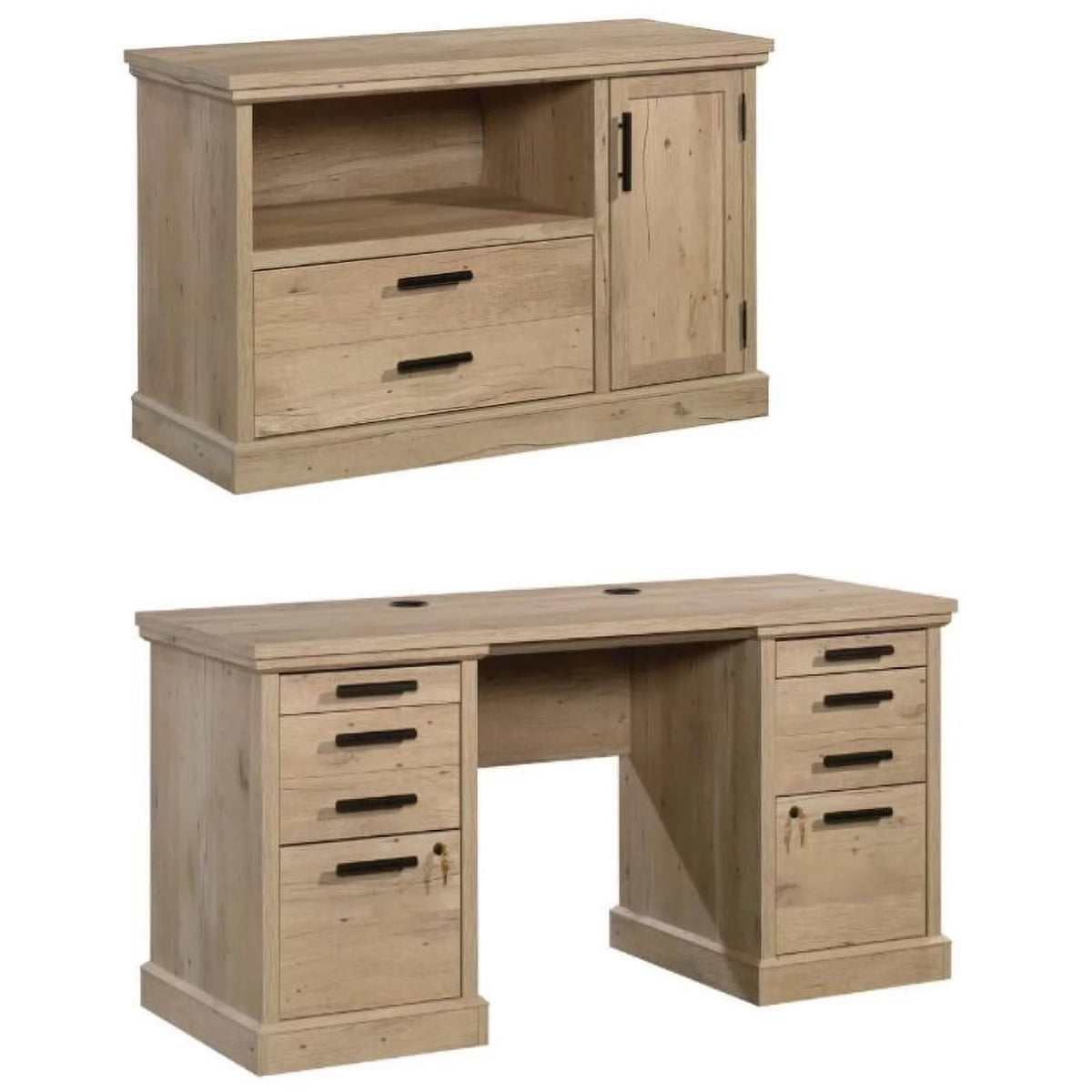 2-Piece Credenza Desk & Filing Cabinet Set B238