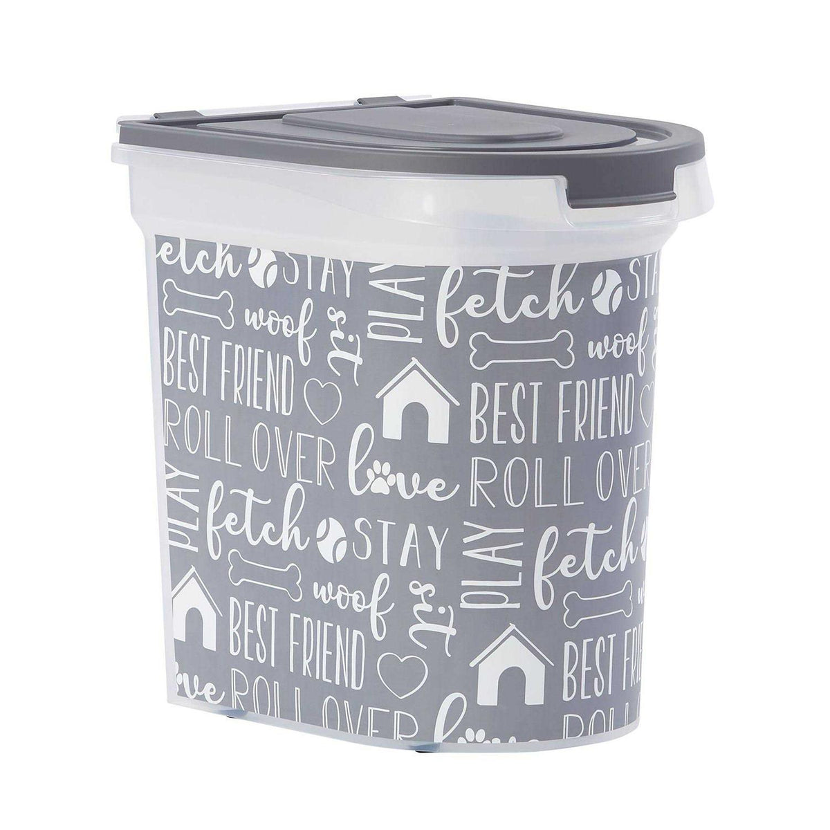 Grey Pet Food Storage Container with Wheels F28214
