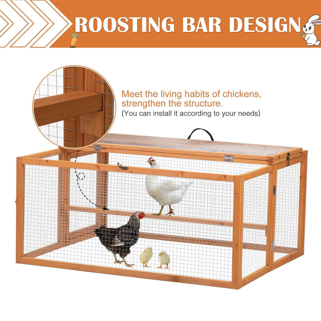 Chicken Coop & Roosting Bar Small Pet Hutch F69372