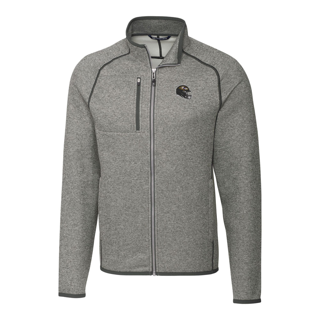 Men's Silver Full-Zip Sweater-Knit Jacket E538