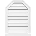 30x22W x 40x22H Octagonal Top Surface Mount PVC Gable Vent with Brickmoul M29684