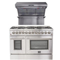 48 Inch Dual Fuel Range and Wall Mount Range Hood O7880