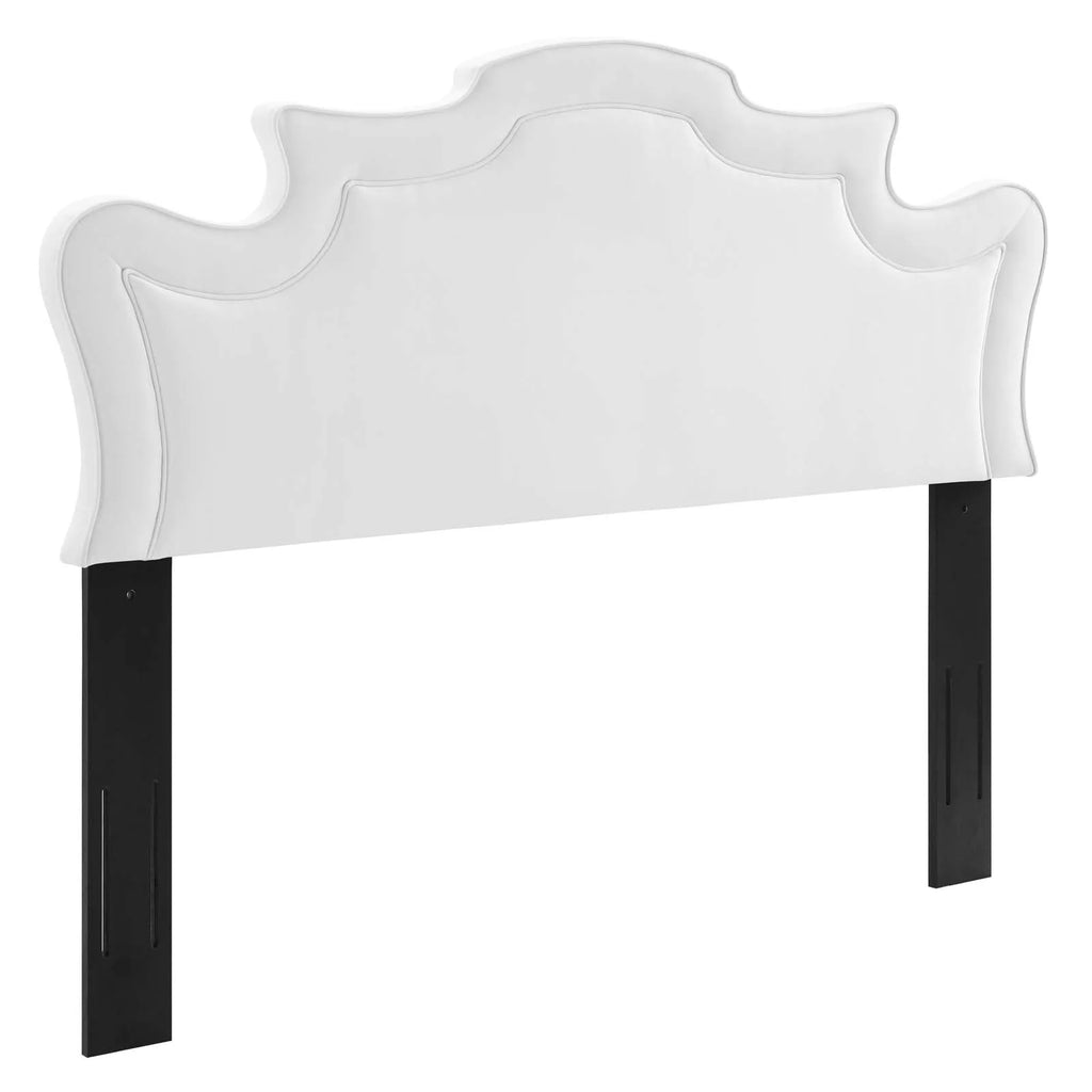 White Performance Velvet King Headboard I161