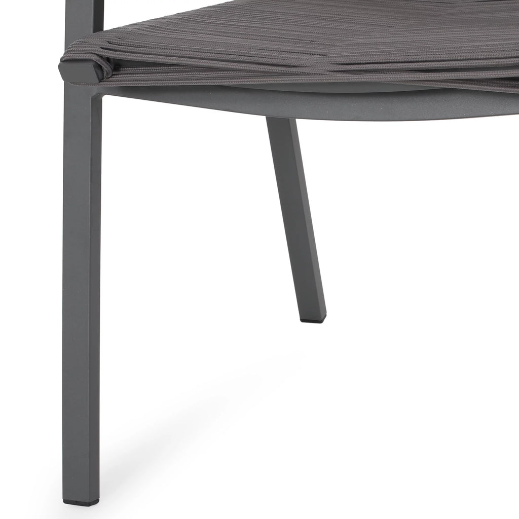 6 Seater Aluminum Dining Set with Tempered Glass Top T441