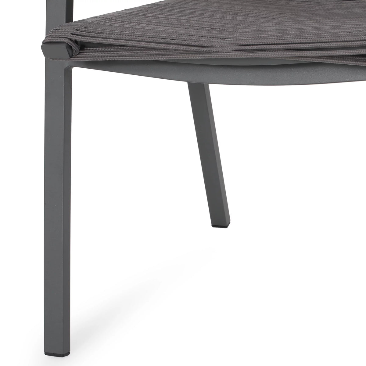 6 Seater Aluminum Dining Set with Tempered Glass Top T441