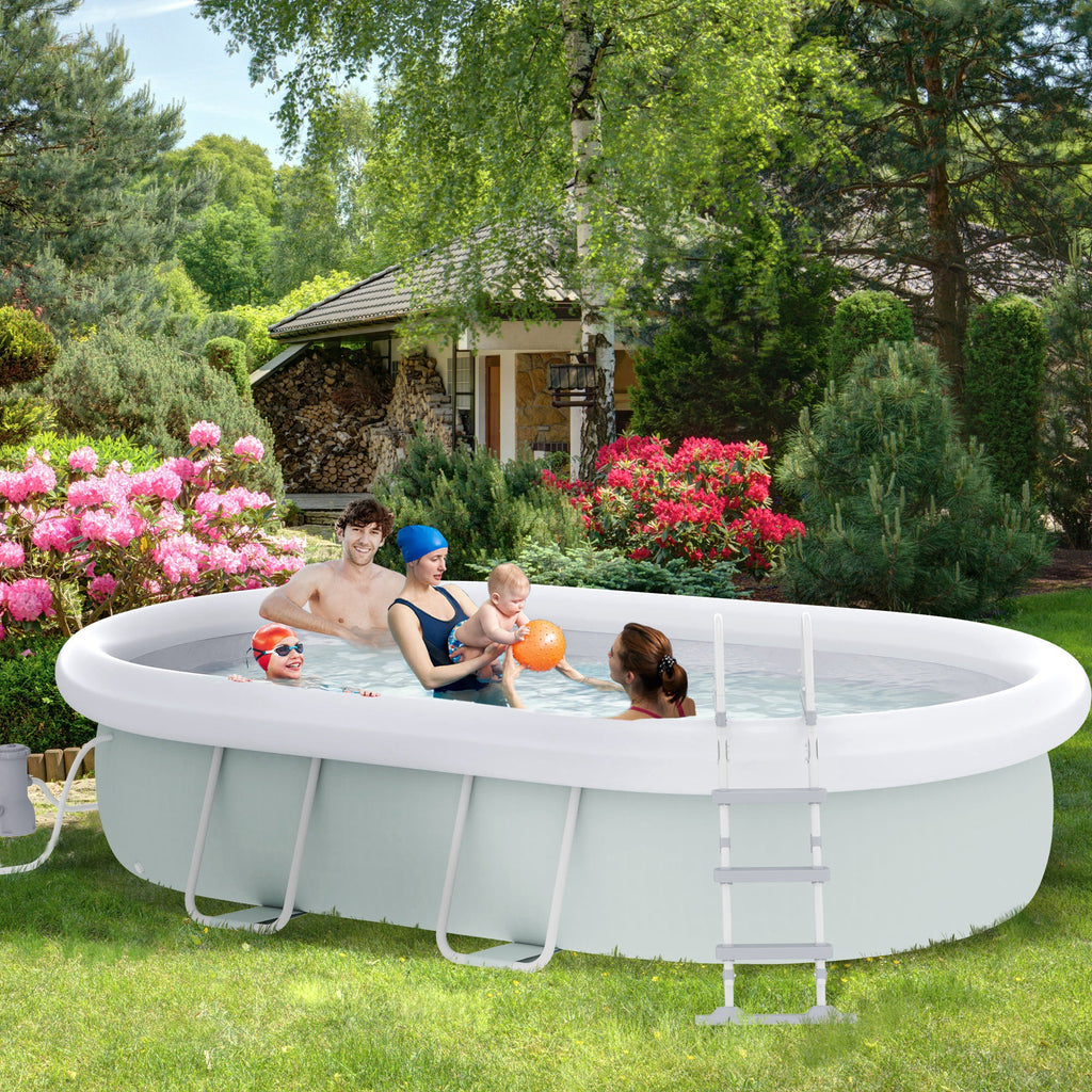 Brown Semi-Inflatable Frame Swimming Pool B8357