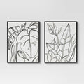 Botanical Sketch Framed Wall Canvas White/Black A973399