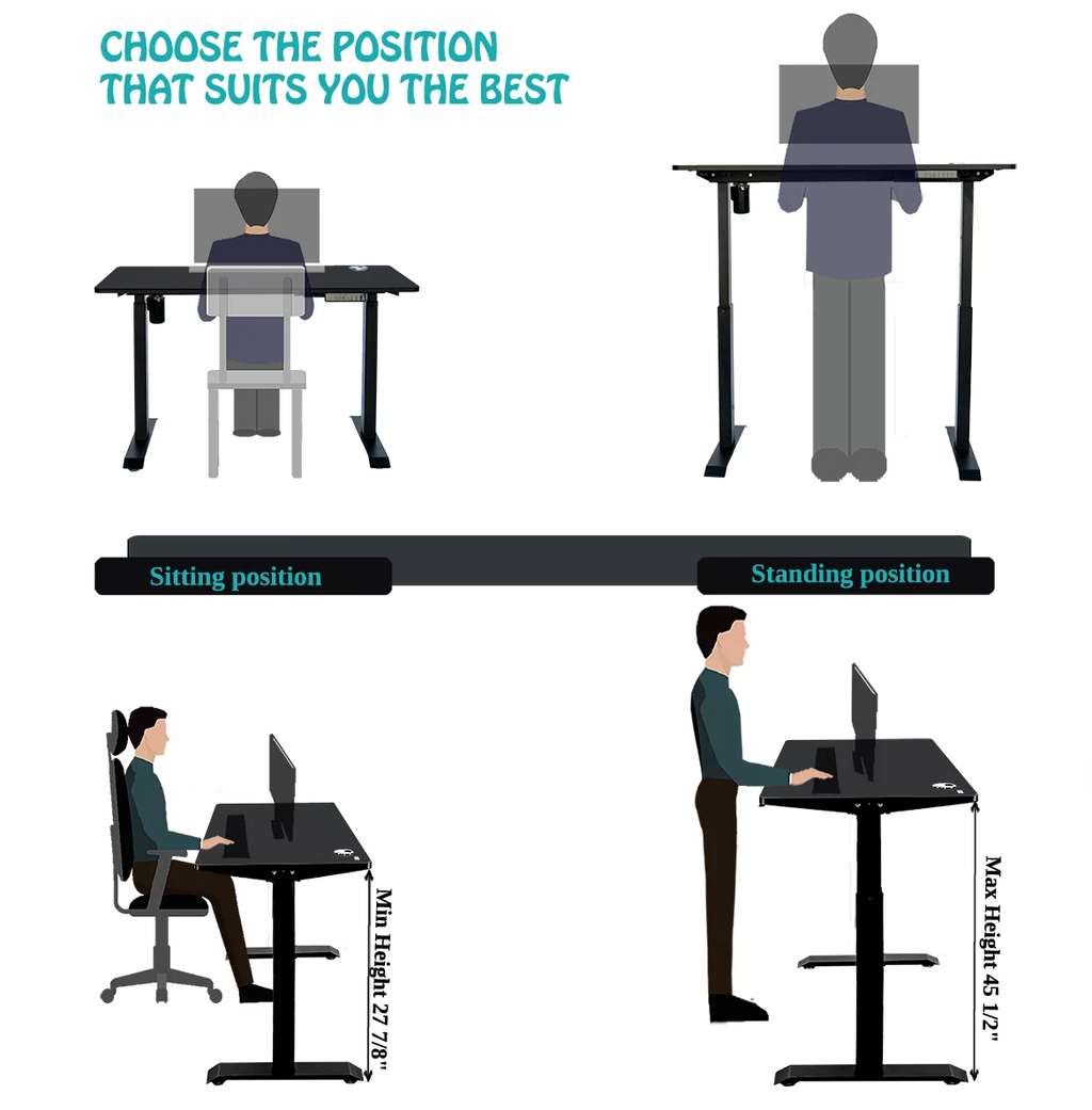Electric Height Adjustable Desk Frame with Tabletop H530275