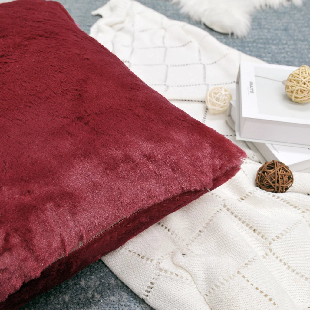 Faux Fur Throw Pillow Cover 4 Piece Set Z46412