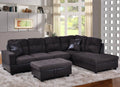 103.5" Wide Corner Microfiber Sectional Sofa with Storage Ottoman N22911
