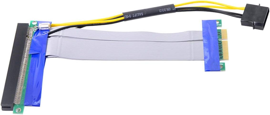 PCI-E Express 4X to 16x Riser Card Adapter with 4pin Power 15cm Pack of 2 D575085