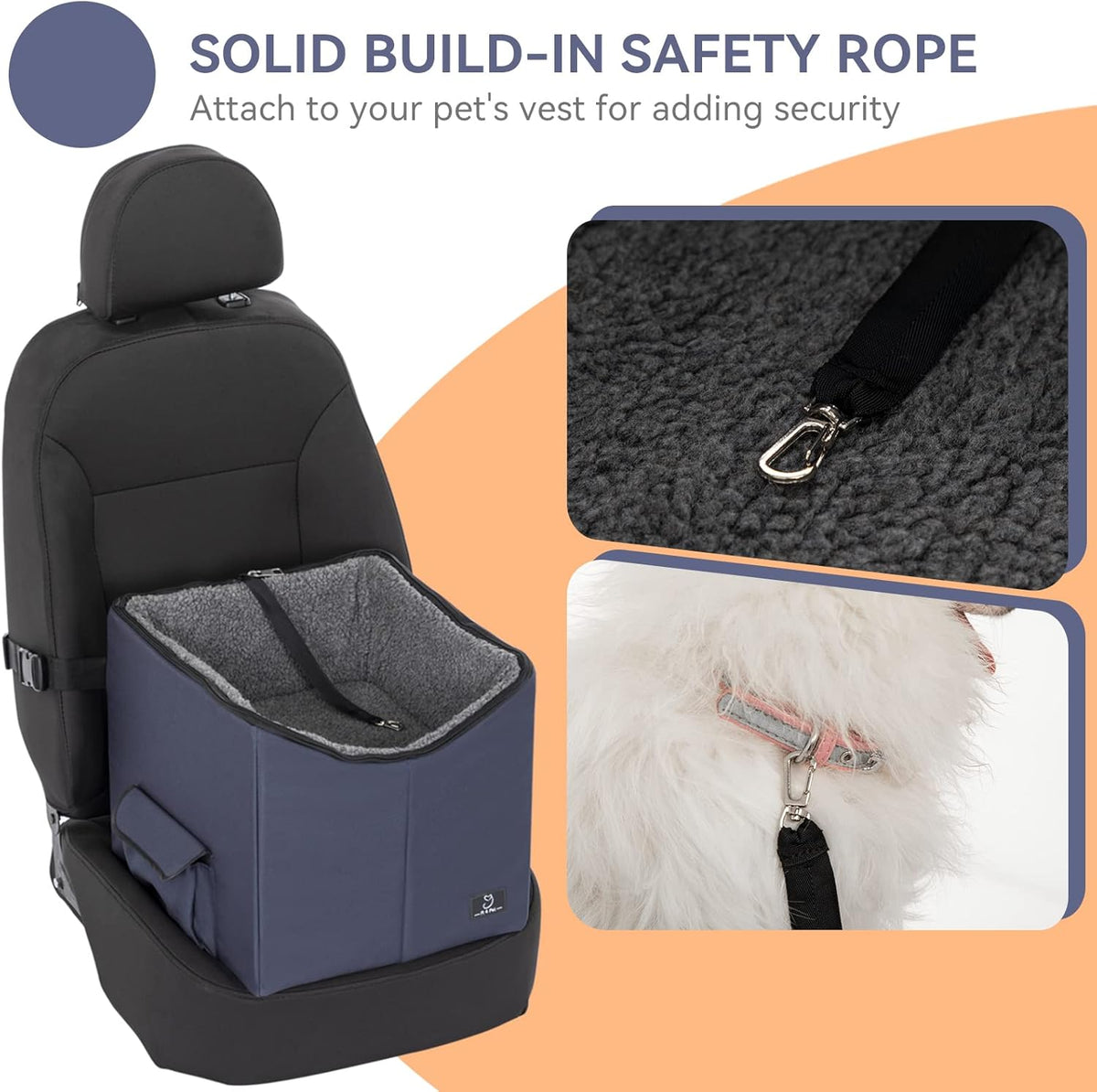 Folding Breathable Dog Booster Car Seat with Carry Bag T681