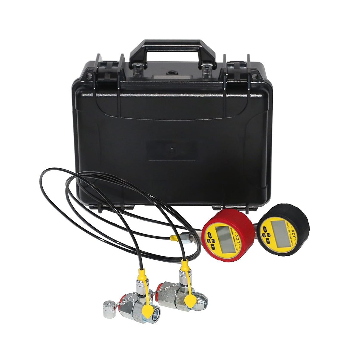 Hydraulic Pressure Test Coupling Kit, Pressure Gauges Set, Test Hose, BSPP ORFS JIC Hydraulic Swivel Run Tees Set Repair Tools U597207