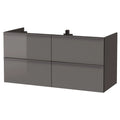 High Gloss Gray Sink Cabinet with 4 Drawers J777637