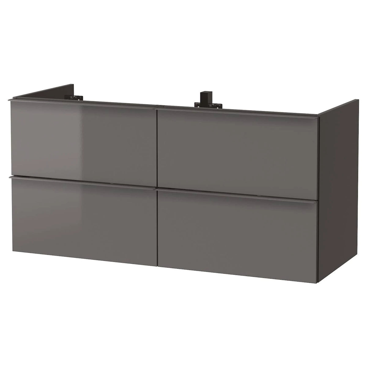High Gloss Gray Sink Cabinet with 4 Drawers J777637