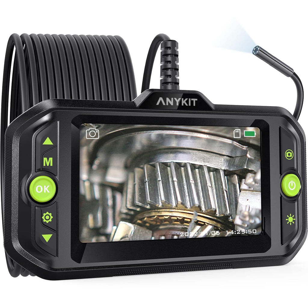 1080P HD Borescope Inspection Camera with 6 LED Lights and 16.4ft Semi-Rigid Gooseneck I6043