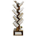 9 Tier Tree Bookshelf with Drawer, Greige Q331413