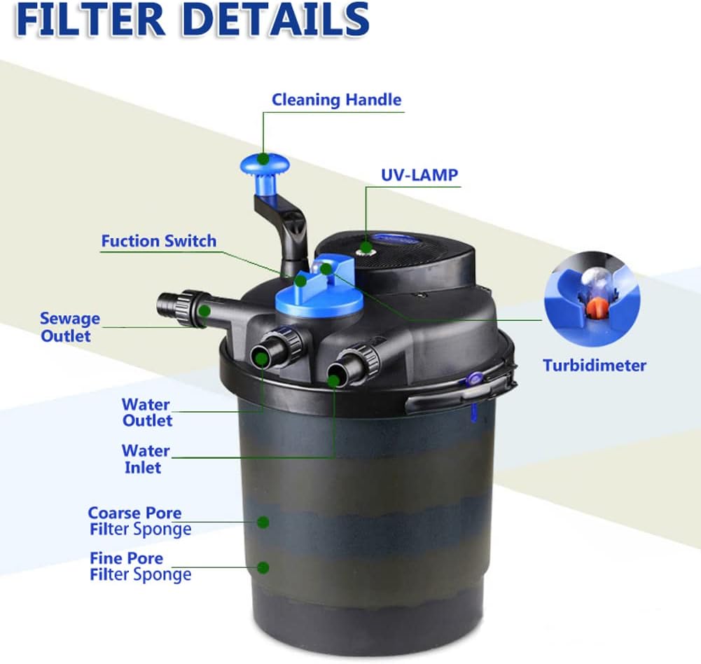 Pond Pressure Filter 1600 Gallons D8820