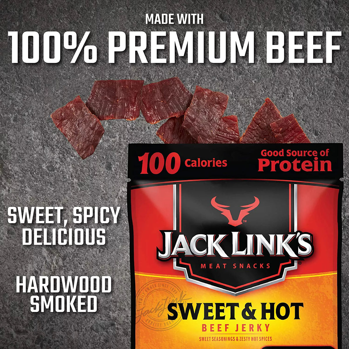 Beef Jerky Sweet and Hot, 1.25 Oz, 2 Bags D441