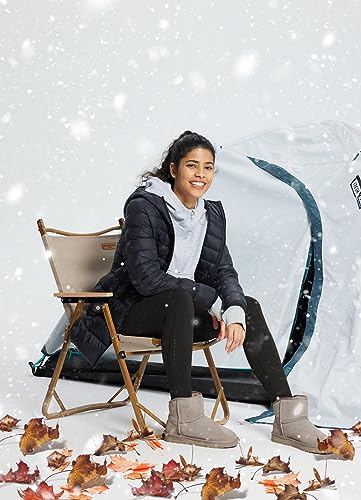 Women's Fleece Lined High Waisted Water Resistant Thermal Warm Winter Leggings with Pockets G164053