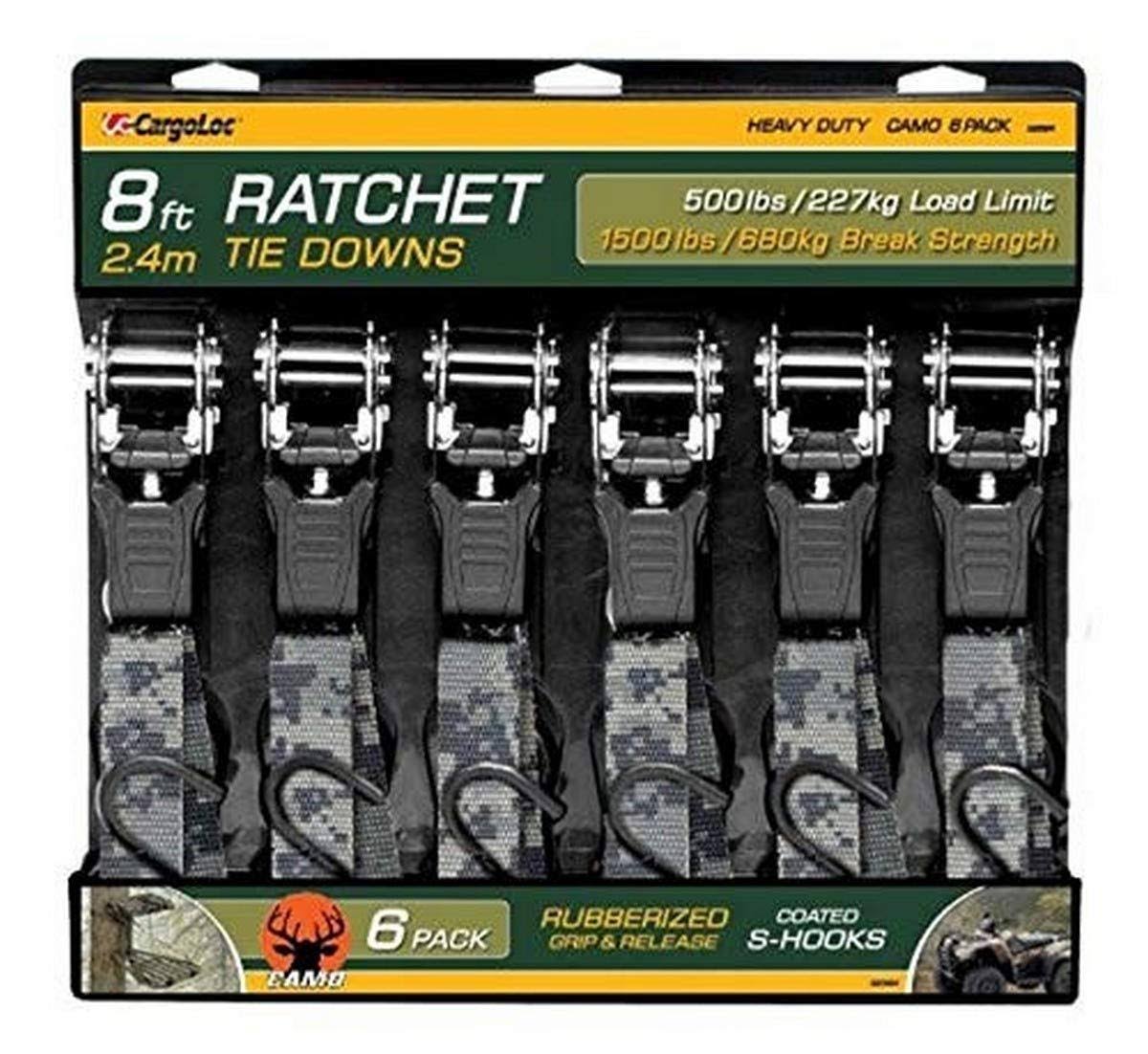 Camo Ratchet Tie-Downs 6 Pk X929