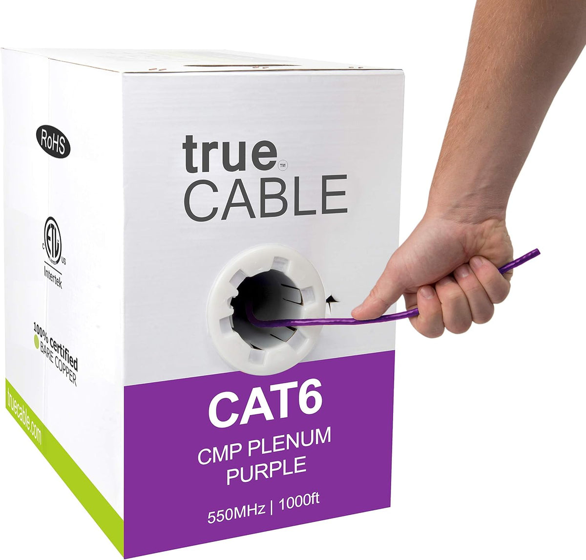 Gray 1000ft Cat6 Plenum Bare Copper Ethernet Cable A28323