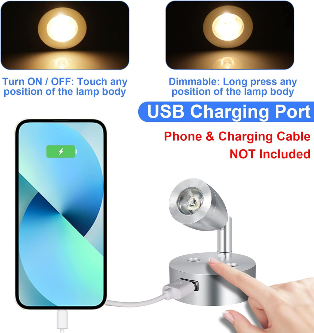 4PCS DC12-24V LED Reading Lamp with USB Port R5098