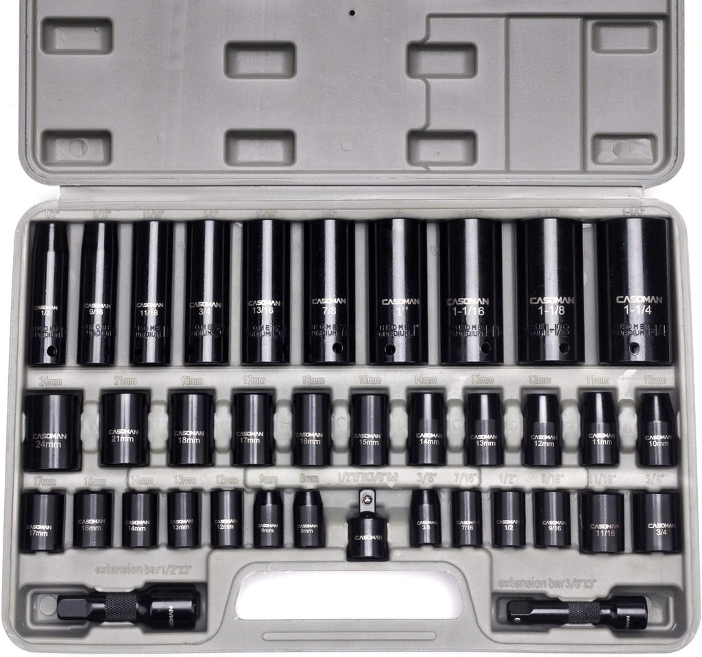 3/8 and 1/2" Drive 38-Piece Impact Socket Set B952252