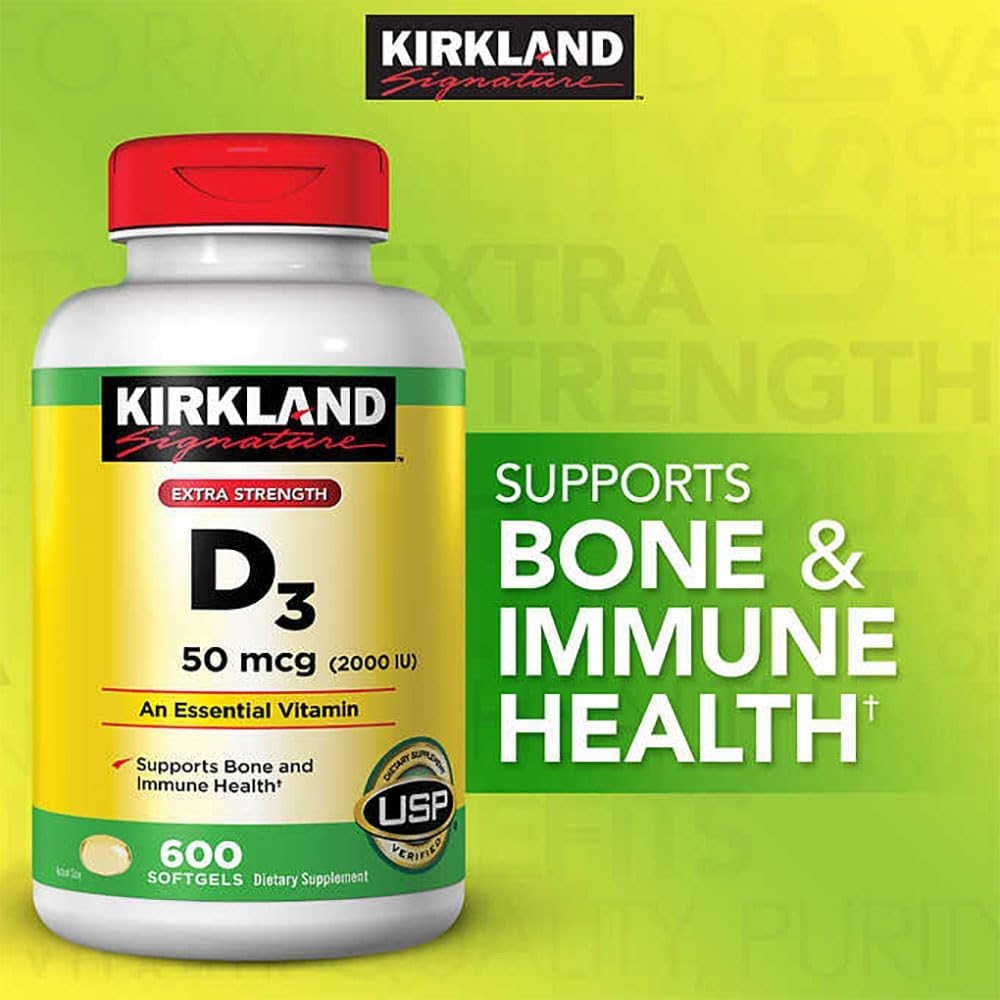 Extra Strength Vitamin D3 2000 IU 600 Softgels (Pack of 2) R611094